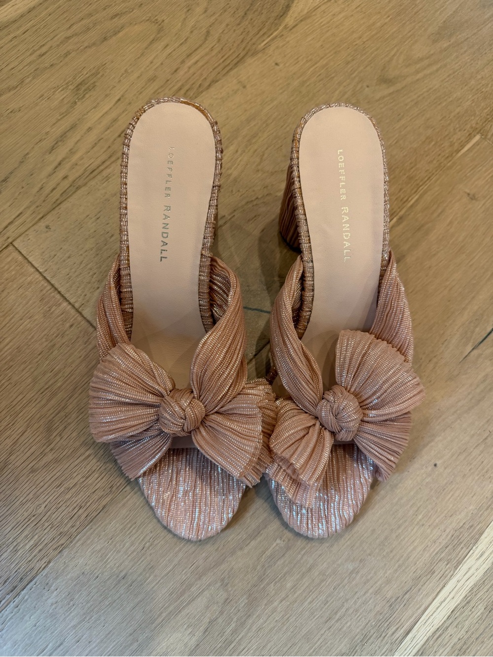 Loeffler Randall Blush Pink Bow Mule Heels
